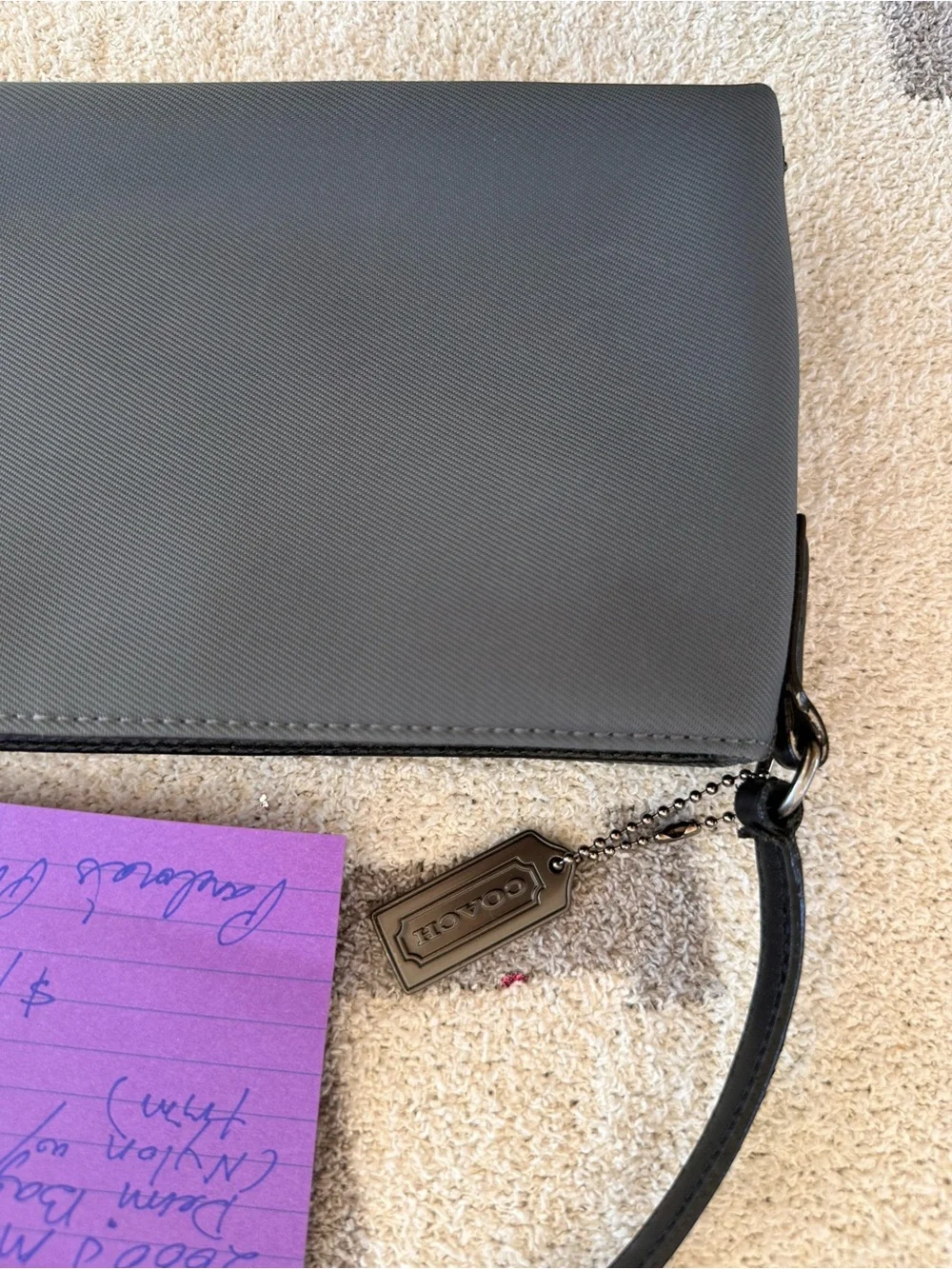 Vintage gray coach shoulder bag
